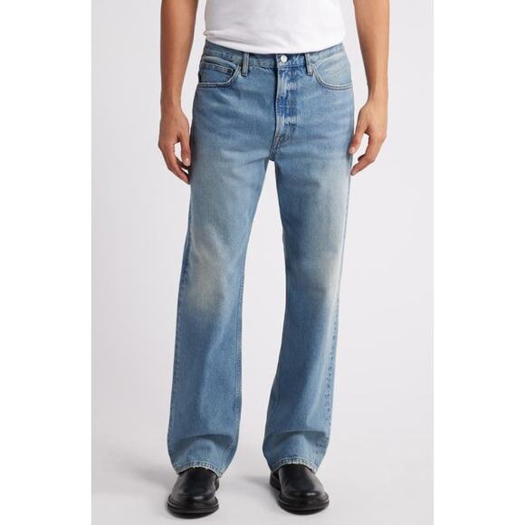 Frame Men's Relaxed Fit Clean Straight Leg Jeans In Denim Blue Size 34 NWOT - Picture 1 of 12
